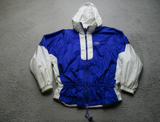 Vintage Nike Jacket Kids Small Blue White Hooded Anorak Windbreaker Colorblock