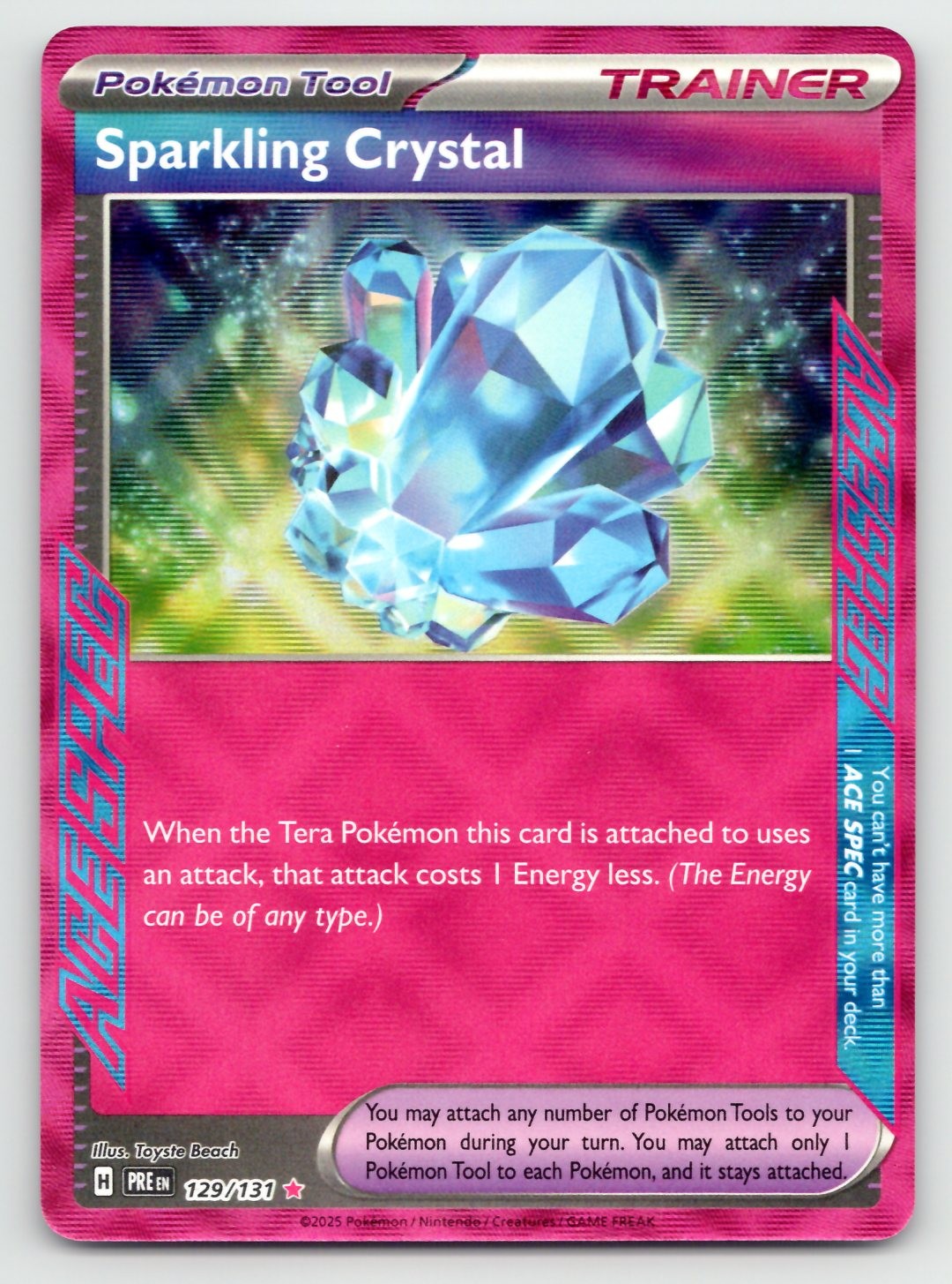 Sparkling Crystal Prismatic Evolutions PRE HOLO ACE SPEC RARE 129/131 NM