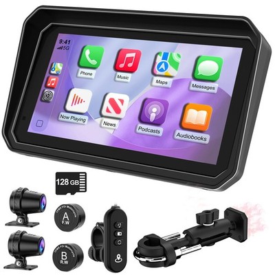 2026 6'' Portable Motorcycle CarPlay Quick-Release Magnetic Bracket, TPMS, GPS,BT