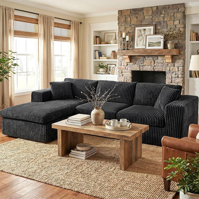 105'' Modular Sectional Sofa, Boneless L Shaped Couch with Deep Seat, Cloud Foam