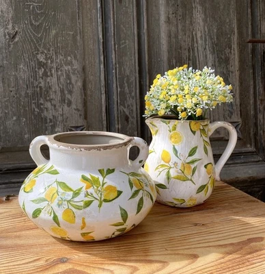 Blumentopf Blumenschale Übertopf Pflanztopf Vintage Garten Keramik Chic Antique - Bild 1 von 3