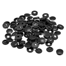 100Pcs 5mm Hinged Screw Cover Caps Plastic Fold Screw Snap Covers, Black