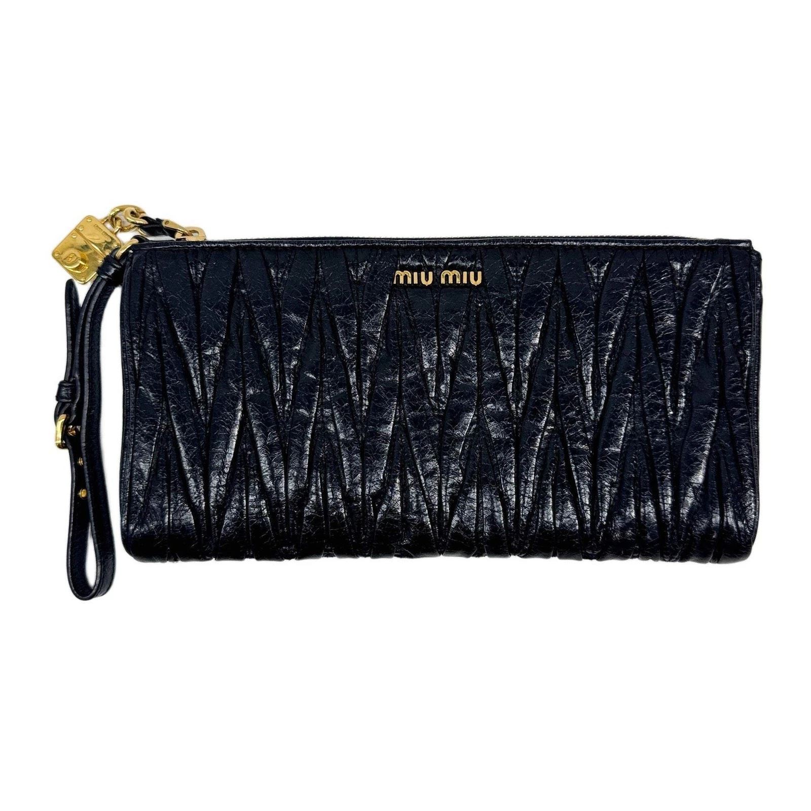 Miu Miu — MIU MIU Black Leather Clutch Bag