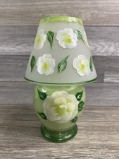 Vintage Avon Frosted Hand Painted Green Flora...