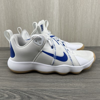 Nike React Hyperset Size 10.5 Mens White Game Royal Gum Brown Volleyball Shoes