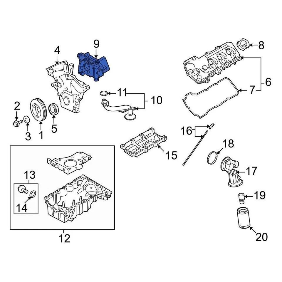For Ford F-150 2011-2017 Ford GL3Z6C639A Engine Oil Pump Foto 3 de 4