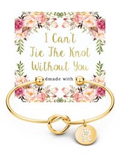 Bridesmaid Silver Bracelet Bridal Party Gold Cuff Bracelets for Women Maid of Ho