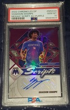 SHAEDON SHARPE 2022 MOSAIC SCRIPTS PURPLE AUTO 🔥/25🔥  TRAILBLAZERS PSA 10
