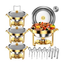 Round Chafing Dishes for Buffet 5 Qt,High Grade Chafing Dish Buffet Set, Full...