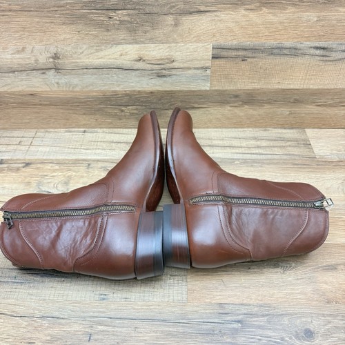 TECOVAS Größe 10,5 The Dean handgefertigte haselnussfarbene Rindsleder-Reißverschluss WESTERNSTIEFEL - Bild 4 von 8