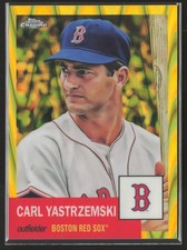 2022 TOPPS CHROME PLATINUM ANNIVERSARY CARL YASTRZEMSKI YELLOW RAYWAVE 233/250