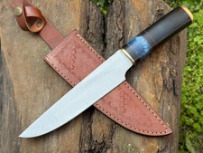 Handmade CARBON Steel Custom Hunting Bowie Knife with WOOD Handle