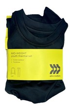 Thermal Set Girls' Youth 2 piece- All in Motion Black New S 6/7 Comfort