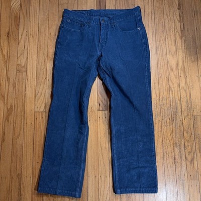 Levi's 514 Corduroy Pants Mens 31x32 Blue Straight Leg White Tab