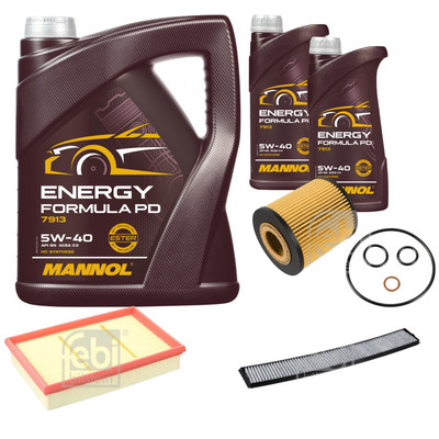 FEBI BILSTEIN Inspektionspaket 7L MANNOL Energy Formula PD 5W-40 für BMW X3 E83