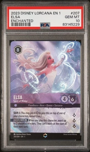 2023 DISNEY LORCANA EN 1-THE FIRST CHAPTER #207 ELSA - SPIRIT OF WINTER PSA 10