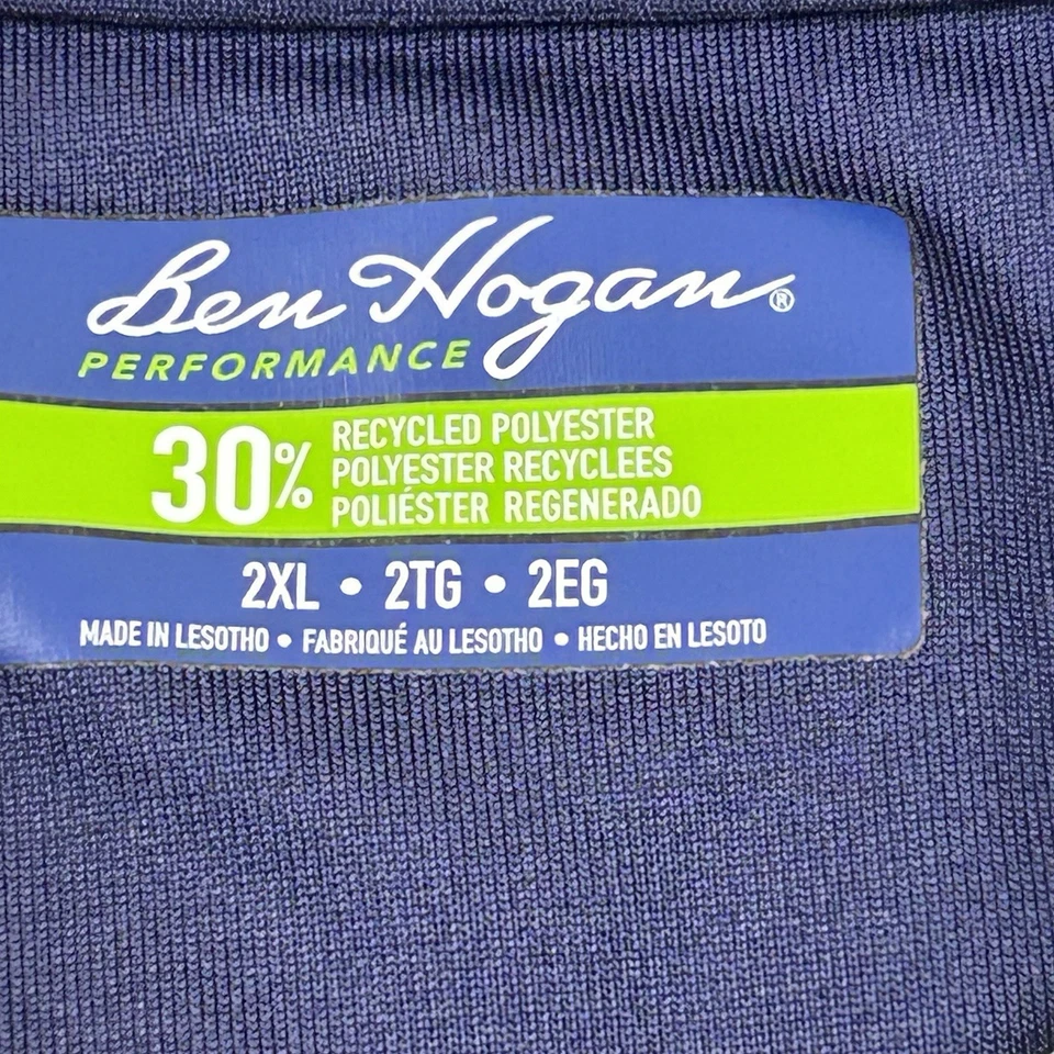 Camisa polo de golf azul transpirable manga corta 2XL Ben Hogan Performance para hombre Foto 3 de 4