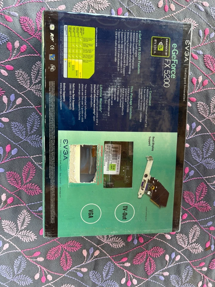 Factory Sealed - EVGA NVIDIA e-GeForce FX 5200 128MB DDR PCI Video Card - Image 3 of 4