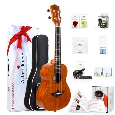 Ukulele, AKLOT Concert Ukelele Solid Mahogany 23 inch for Professional Beginners