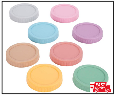 Wide Mouth Mason Jar Lids - 8PCS Colored Mason Plastic Lids Wide Mouth, Leak Pr