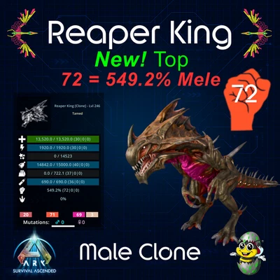STUDIO WILDCARD Ark Survival Ascended PvE 549.2 MELE TOP Reaper King Color & Packs (NOT Painted)