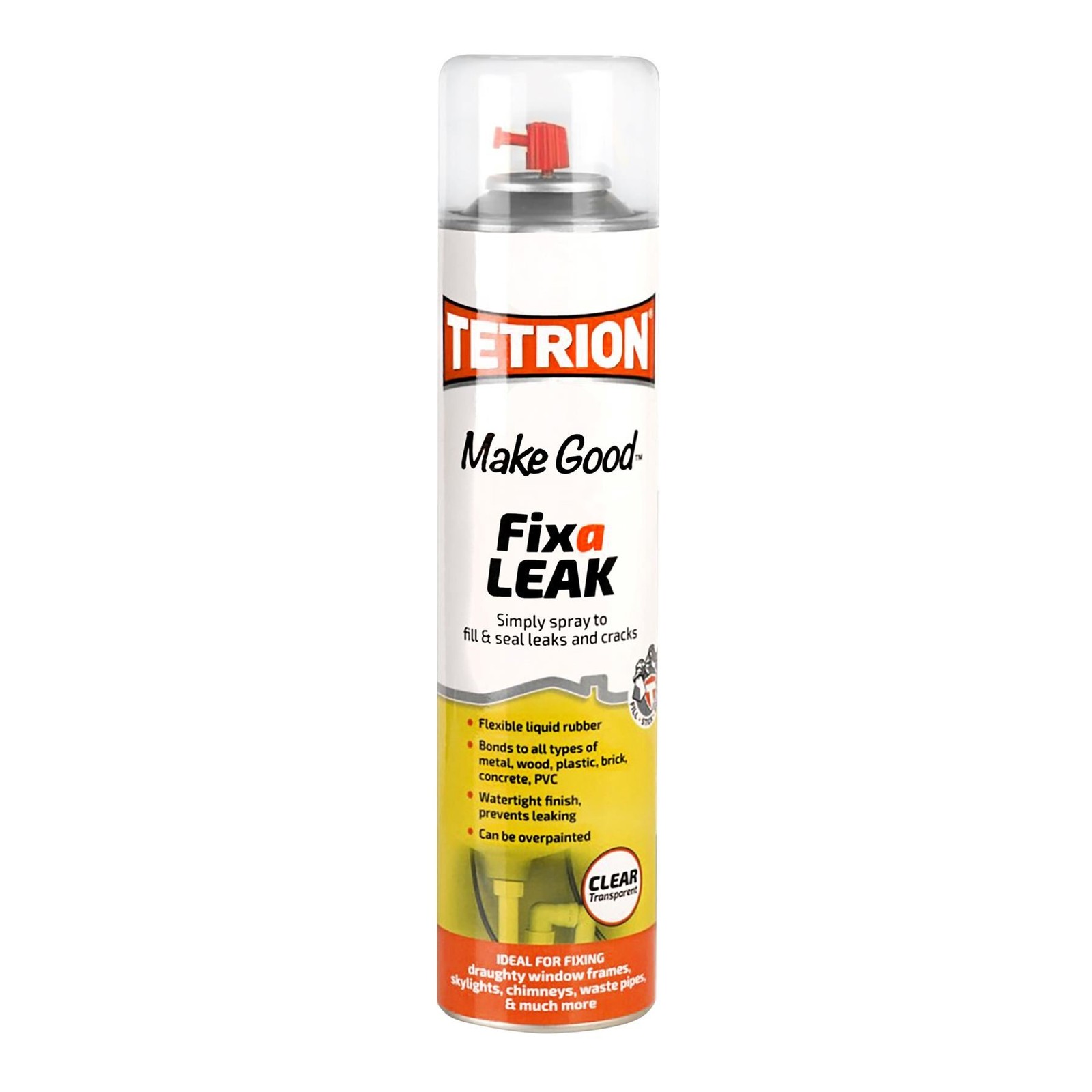 Tetrion Make Good Fix A Leak 400mL Spray Leaks & Cracks Sealant Filler X 2