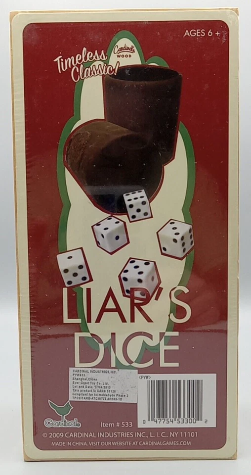Liar's Dice Games Timeless Classic 2009 Cardinal #533 Complete New Sealed Box - Image 3 of 4