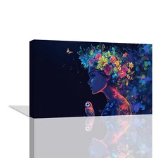 Dream Girls Poster Prints Wear Colorful Flowers on Their Heads Canvas Wall Art 8