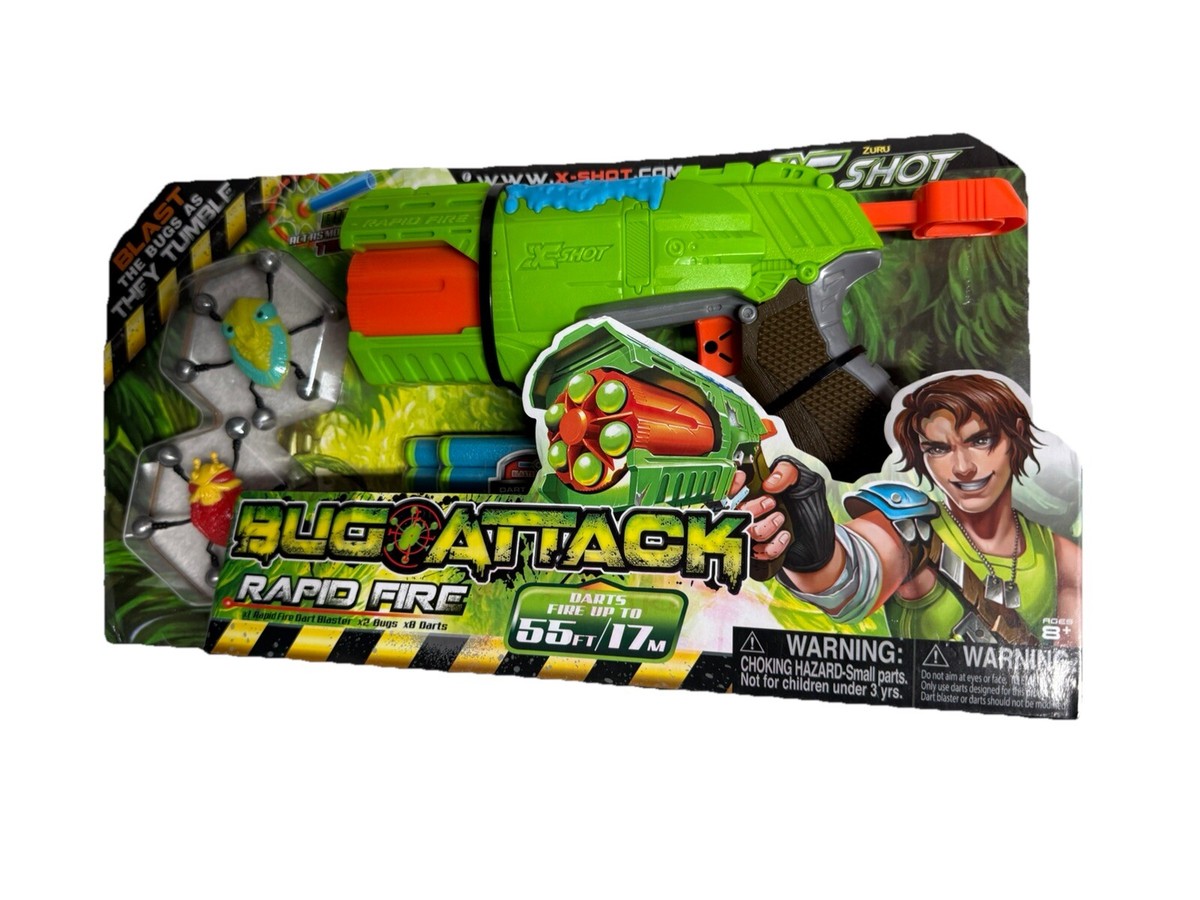 X Shot Bug Attack Rapid Fire Blaster With 2 Bugs and 8 Darts