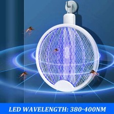 Rechargeable Electric Mosquito Fly Swatter Zapper Racket Bug Insect Killer Lamp