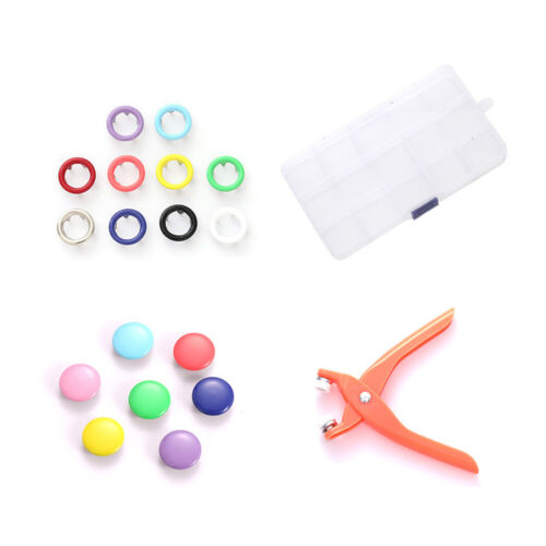 Metal Press Studs Snap Button Fastener With Plier Tool Kit Clothing DIY Tool Set - Picture 2 of 16