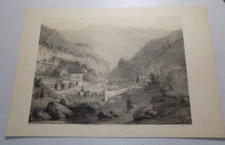 1842 Antique Print /BARECES LES BAINS, FRENCH PYRENEES