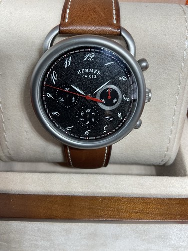 HERMES ACREAS 41mm TITANIUM AUTOMATIC CHRONOGRAPH AR3.941 OEM SADDLE STRAP/BOX/M - Picture 12 of 12