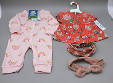Baby Clothes Outfit Lot of 4 Pcs Girl NWT 6-M  Newborn Romper Dress Headbands