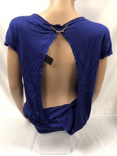 Top Rückenfrei Frau Faithconnexion 100% Modal GRÖSSE S Farbe Blau Neu - Bild 5 von 8