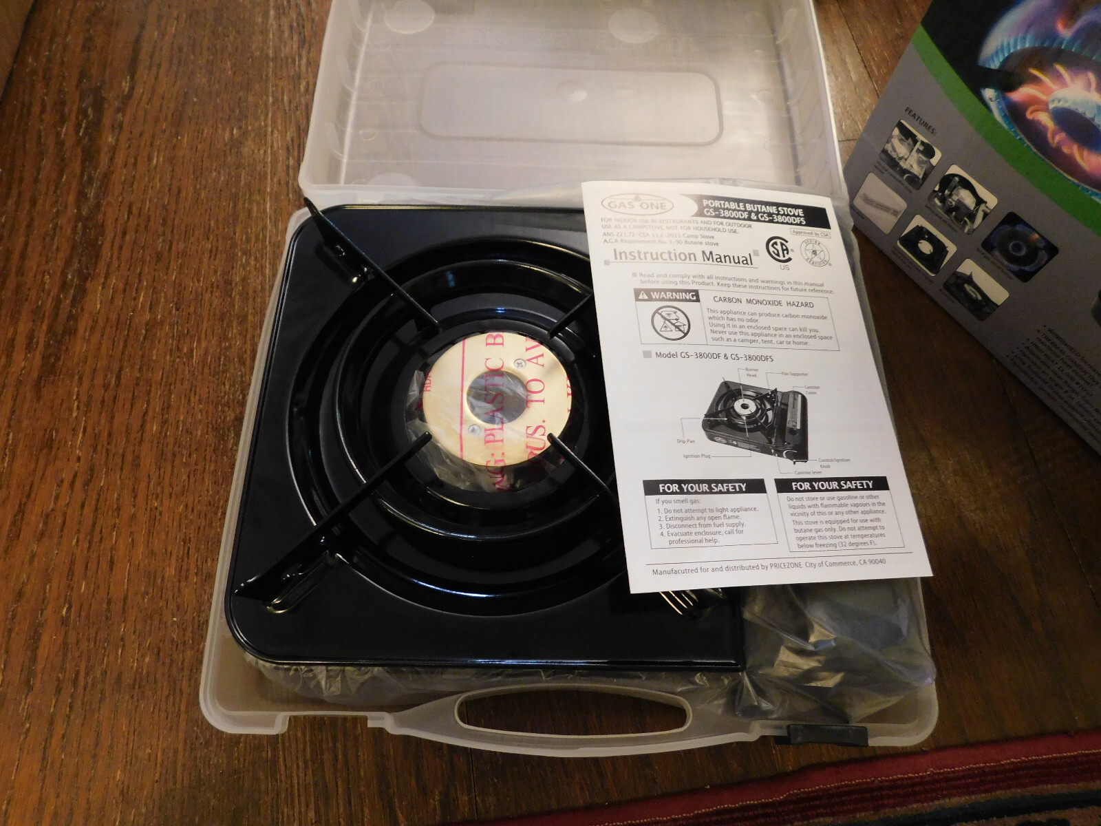 Gas ONE Butane Stove GS3800DF Single Burner 11,000 BTU's Dual Circuit