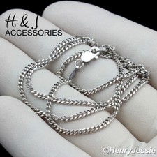 16"-24"MEN WOMEN 925 STERLING SILVER 2MM MIAMI CUBAN CURB CHAIN NECKLACE ASN14