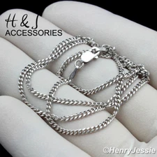16"-24"MEN WOMEN 925 STERLING SILVER 2MM MIAMI CUBAN CURB CHAIN NECKLACE*ASN14