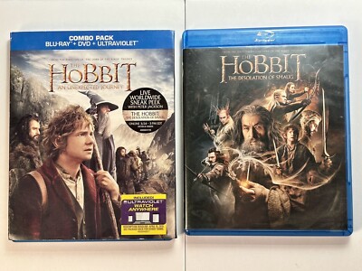 The Hobbit: An Unexpected Journey + Desolation of Smaug Blue Ray DVD Combo