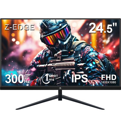 Z-EDGE 24.5'' 1080P Full HD 300Hz (DP 1.4) 240Hz (HDMI2.0) 1ms IPS Gaming Monitor