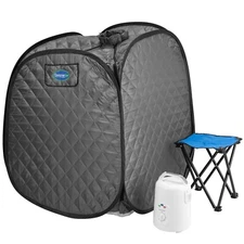 Durasage Portable Personal Foldable Steam Sauna for Relaxation at Home - Gray