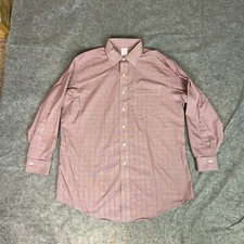Brooks Brothers Mens Shirt 16.5 33 Red Dress Plaid Business Madison Supima Work