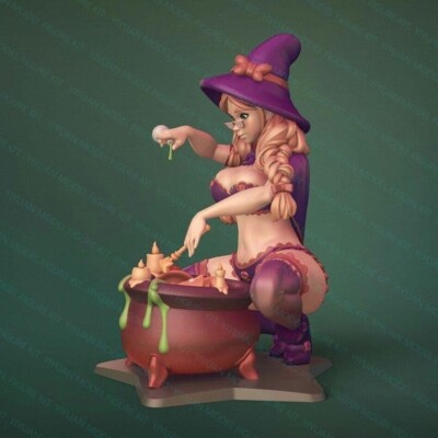 1/24 Sexy Witch Effigy Uncolored Unassembled 3D Printed Sesin Model Toy Kit