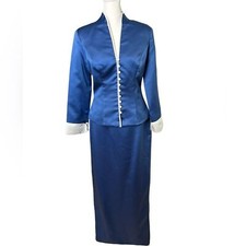 Alfred Angelo Mother of the Bride Dress Blue Two Piece Maxi Size 6 Formal Wear