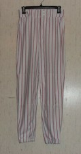 NEW BOYS Wilson WHITE W/ RED PINSTRIPE KNIT BASEBALL UNIFORM PANTS  SIZE S