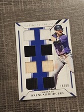 2019 National Treasures Game Gear Material Eights /99 Brendan Rodgers Rookie RC