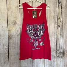 New Active Basic Womens Size 1X Pink Sturgis Tank Top NWT