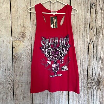 New Active Basic Womens Size 1X Pink Sturgis Tank Top NWT