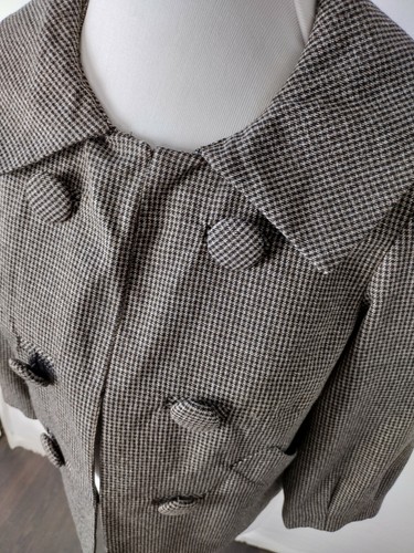 larry levine Womans Sz 4p Brown & Black Small Check Lt Weight Jacket S91 - Afbeelding 3 van 14