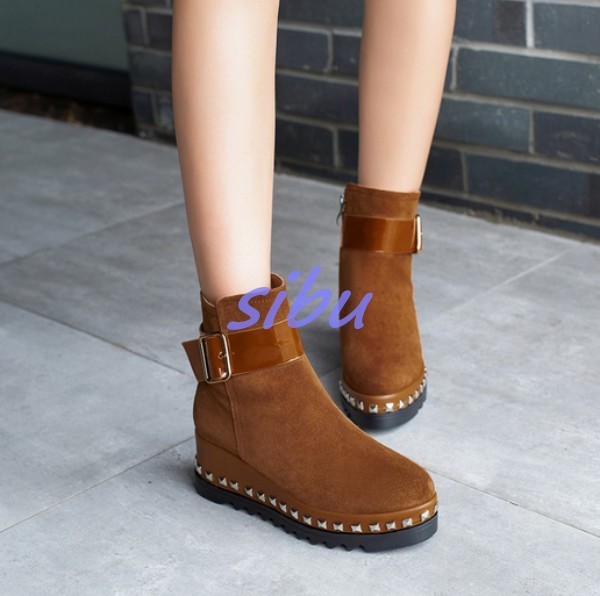 Zapatos Genuino Para Mujer Correa Hebilla Cuero Genuino Zapatos Remache macizo Cálidas botas al Tobillo Enrojoadera b87984 Zapatos Genuino Para Mujer Correa Hebilla Cuero Genuino Zapatos Remache macizo Cálidas botas al Tobillo Enrojoadera b87984
